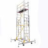 4m Aluminum Alloy Scaffold 1800 * 1900 * 4000mm Folding Lifting Platform With Wheel Movable Frame Engineering Ladder Mobile Scaffold