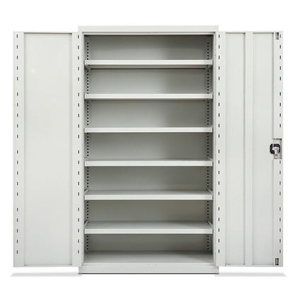 Heavy Tool Cabinet Finishing Cabinet Workshop Storage Cabinet Hardware Tools Two Door Storage Iron Cabinet With Lock Grey
