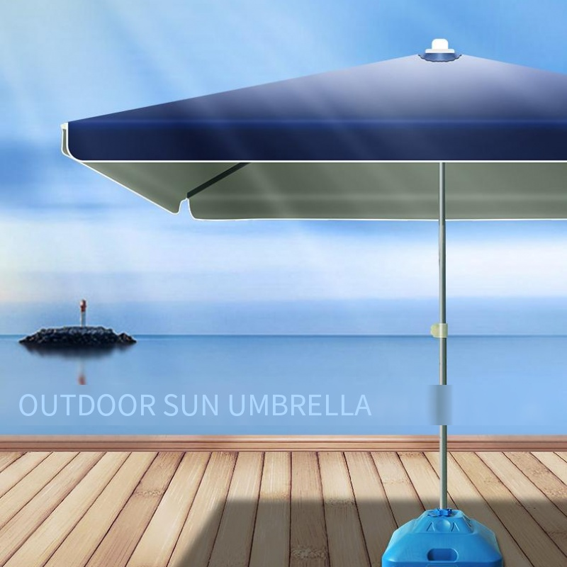 Sunshade Big Outdoor Stall Big Umbrella Sun Umbrella Big Umbrella Courtyard Umbrella Sunscreen Rainproof Business Side Umbrella Double Layer Dark Blue