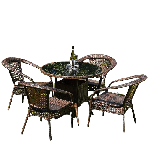 Furniture Rattan Chair Three Piece Set Balcony Small Table ECVV AE