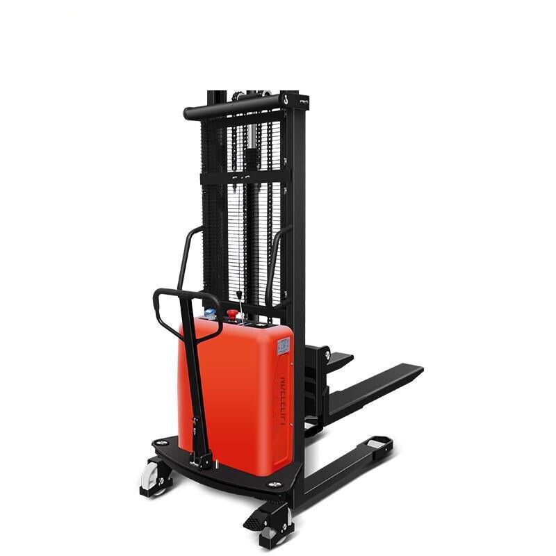 3000 Lbs Capacity Electric Forklift Semi Electric Hydraulic Pallet Stacker Charging Battery Elevator Hand Truck And Dolly 1.5 Tons Rise 3.5m Pallet