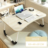 Laptop Desk Folding Bed Table With iPad and Cup Holder Anti Slip Legs Foldable for Study Eating Reading With Free Lights And Fans