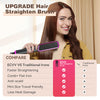 ECVV Hair Straightener Brush, Ionic Hair Straightening Comb for Women, 20s Fast Heat & Temp Set (80-230°C), LED Display/Anti-Scald, Salon Styling at Home