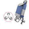 Stair Climber Trolley  Folding Grocery Cart 3 Rubber Tri-Wheel Heavy Duty Shopping Hand Truck  Waterproof Bag for Condo Apartment