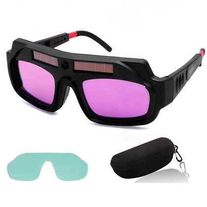 Welding Glasses Argon Arc Welding Glasses Solar PC Material Automatic Dimming Free 1 Protective Lens + 1 Glasses Case