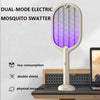 Electric Fly Swatter Electric Mosquito Swatter USB Rechargeable Mosquito Racket Double Switch, with Standing Charging Base, Three-Layer Mesh Protection for Indoor Travel Campings