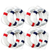 Lifebuoy Swim Foam Ring Buoy Swimming Pool Safety Life Preserver with Perimeter Rope Blue And White