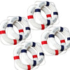 Lifebuoy Swim Foam Ring Buoy Swimming Pool Safety Life Preserver with Perimeter Rope Blue And White