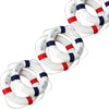 Lifebuoy Swim Foam Ring Buoy Swimming Pool Safety Life Preserver with Perimeter Rope Blue And White
