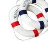 Lifebuoy Swim Foam Ring Buoy Swimming Pool Safety Life Preserver with Perimeter Rope Blue And White