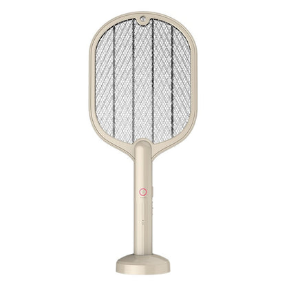 Electric Fly Swatter Electric Mosquito Swatter USB Rechargeable Mosquito Racket Double Switch, with Standing Charging Base, Three-Layer Mesh Protection for Indoor Travel Campings