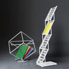 Zigzag Brochure Stand Portable Literature Stand Applicable A4 Folding Data Rack Magazine Rack with Oxford Cloth Bag