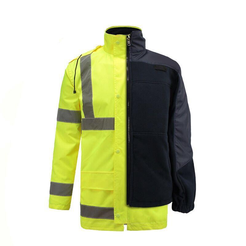 Autumn And Winter Reflective Cotton Padded Jacket Reflective Waterproof Raincoat Rescue Cotton Padded Jacket Cold Proof Overcoat