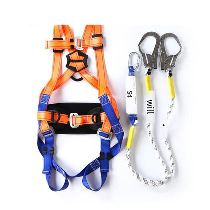 Full Body Five Adjustment Node Type Three Hanging Point Double Buffer Rope Safety Belt Suit For Outdoor Work At Height To Prevent Falling
