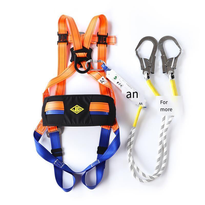 Full Body Five Adjustment Node Type Three Hanging Point Double Buffer Rope Safety Belt Suit For Outdoor Work At Height To Prevent Falling
