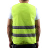 15 Pieces Yellow Cloth Reflective Vest (Silver Reflective Strip Front Two Back Two) Yellow Free Size