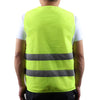 15 Pieces Yellow Cloth Reflective Vest (Silver Reflective Strip Front Two Back Two) Yellow Free Size