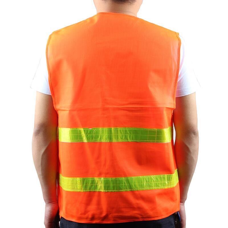 15 Pieces Orange Red Cloth Reflective Vest For Night Riding High Visibility Reflective Vest Safety Working Vest