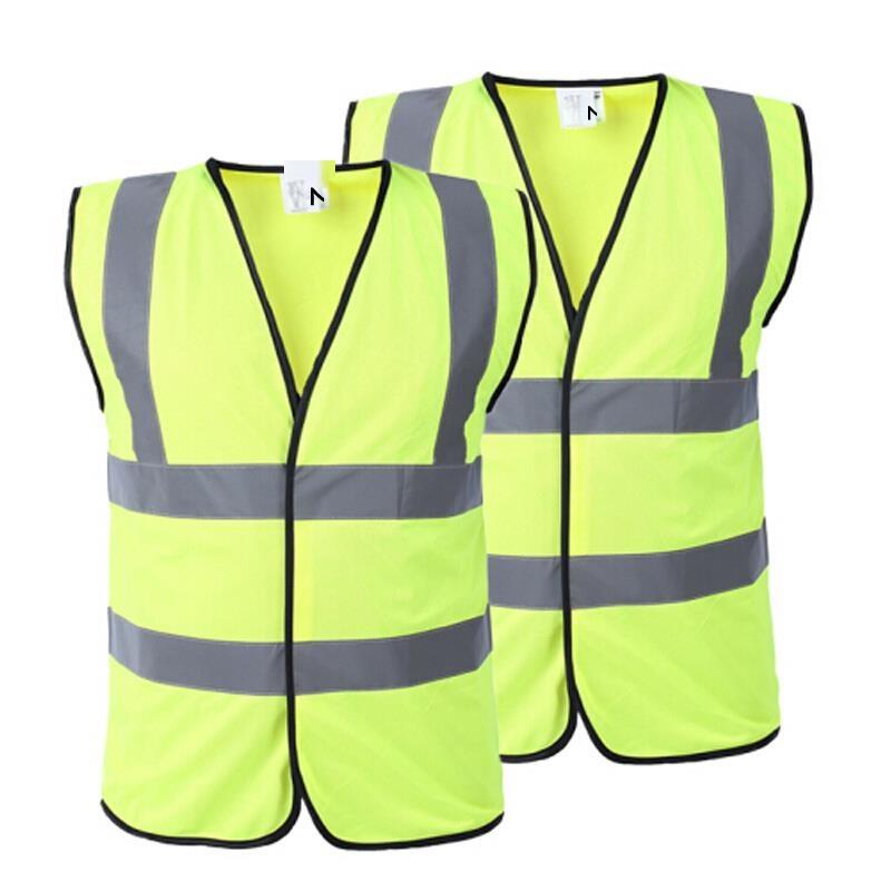 6 Pieces Basic Type Fluorescent Vest Reflective Vest Fluorescent Yellow Personal Protection Safety Vests for Outdoor Night Work