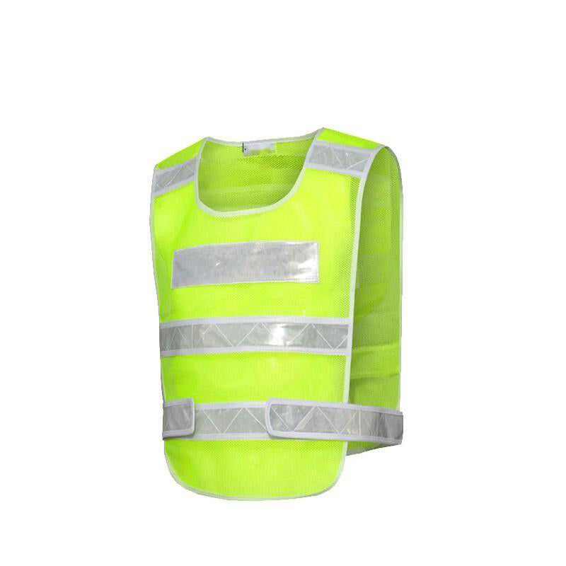 10 Pieces Reflective Vest With Thickened Lattice Fluorescent Yellow Traffic Police Safety Reflective Clothing Construction Site Safety Warning Clothing Net Environmental Protection Fluorescent Vest