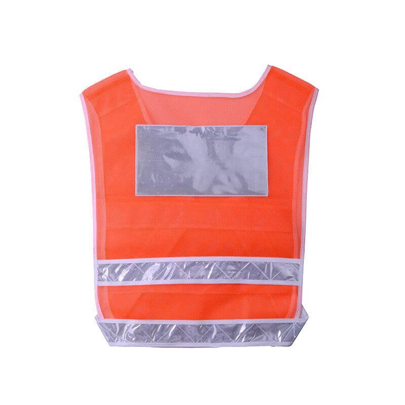 10 Pieces Reflective Vest With Thickened Lattice Fluorescent Yellow Traffic Police Safety Reflective Clothing Construction Site Safety Warning Clothing Net Environmental Protection Fluorescent Vest