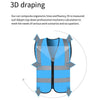10 Pieces Reflective Vest Zipper Safety Vest Fluorescent Blue Traffic Safety Warning Vest 4 Reflective Strips Sanitation Construction Riding Safety Suit