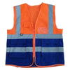 6 Pieces Reflective Vest Summer Breathable Mesh Traffic Vest Reflective Clothing Cycling Construction Environmental Protection Fluorescent Clothing Orange Blue