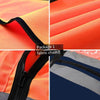 6 Pieces Zipper Multi Pocket Reflective Vest Car Traffic Safety Warning Vest Reflective Environmental Sanitation Construction Duty Riding Safety Suit Fluorescent Orange Blue Two Color