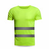Reflective T-shirt Quick Drying Safety Clothes Short Sleeve Riding Advertising Construction Work Clothes Night Reflective Vest - Fluorescent Yellow L