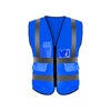 10 Pieces Blue Reflective Vest Safety Working Vest Inspection Safety Suit Sanitation Reflective Vest Multi Pocket Construction Vest - Blue (With Pocket)