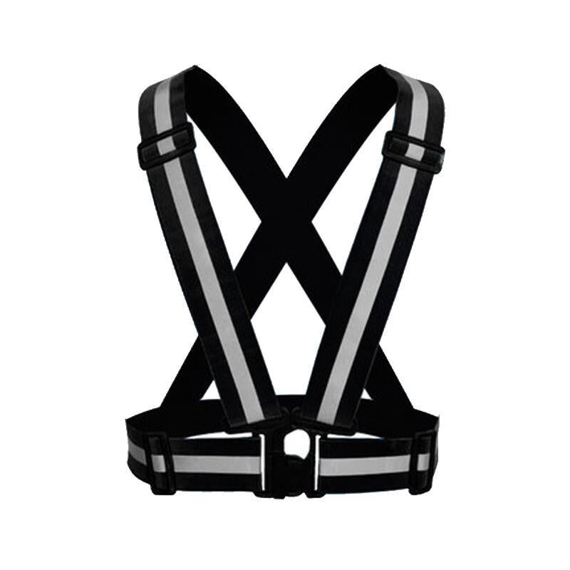 15 Pieces Black Reflective Vest Safety Reflective Straps High Visibility Adjustable Safety Vest for Night Cycling Hiking Jogging Walking Running