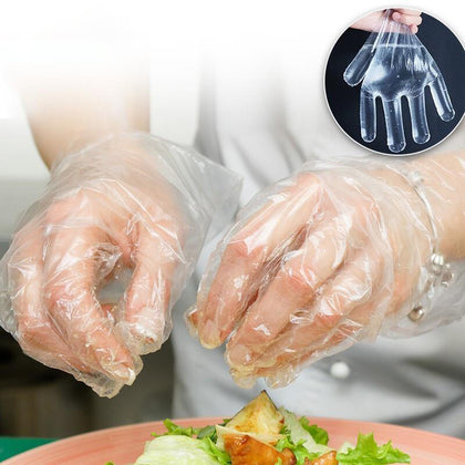 15 Bags Disposable Food PE Gloves Cosmetic And Sanitary Film Catering And Barbecue Gloves 100 Pieces / Bag Transparent Average Size
