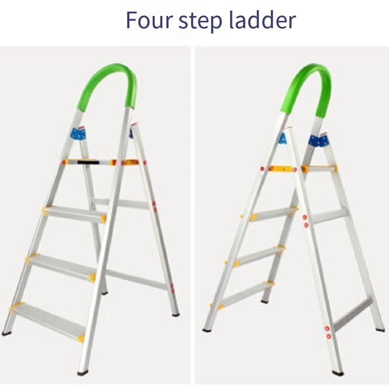 Aluminum Alloy Four Step Ladder Folding Ladder Herringbone Ladder Working Height 880mm Maximum Load 100kg
