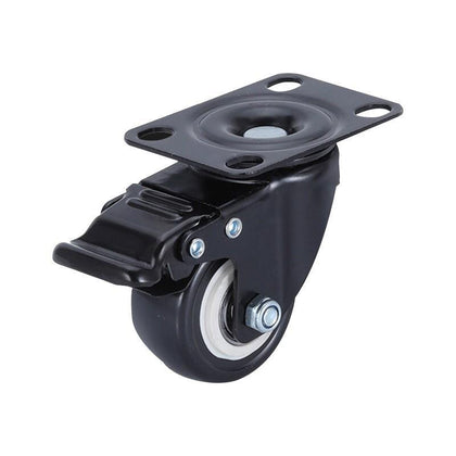 Black Diamond, Silent And Wear-resistant PU Polyurethane Caster, Industrial Universal Wheel, Flat Wheel, Wheel, Roller, 2-inch Orientation (20 Pieces) + Brake (20 Pieces)