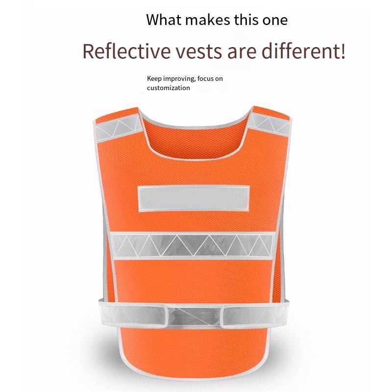 10 Pieces Reflective Vest High Visibility Safety Vest Traffic Riding Safety Warning Vest Environmental Sanitation Construction Safety Suit - Fluorescent Orange