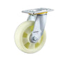 Beige Polypropylene (PP) Wheels 4Pcs 5 Inch Plate Swivel Casters Flat Bottom Movable Heavy Duty Universal Wheel - 4Pcs