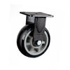 5 Inch Fixed Heavy Duty Casters 4Pcs Gray Core Black Polyurethane (PU) Caster with Double Ball Bearings Directional Wheel - 4Pcs