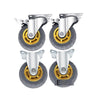 Universal Wheel Silent Heavy Rubber Caster 4 Inch Standard 2 Sets + 2 Brakes / Set