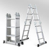 4m Thickened Multi-function Aluminum Alloy Folding Herringbone Four Fold Engineering Special Ladder Telescopic Straight Ladder Double Side Straight Joint Ladder Multi-function Ladder Load Bearing 150kg