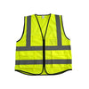 6 Pieces Multi Bag Plain Zipper Reflective Vest Fluorescent Yellow Construction Duty Cycling Safety Clothing Free Size