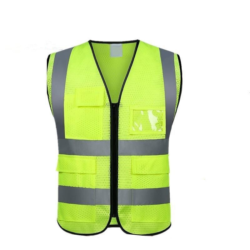 6 Pieces Reflective Vest Mesh Breathable Sanitation Clothing Construction Site Safety Yellow Vest Traffic Coat Vehicle Engineering Clothing Mesh Yellow M
