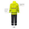 A Set New Multifunctional Warning Raincoat New Safety Warning Clothing Reflective Duty Split Raincoat Fluorescent Yellow M