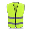 6 Pieces Reflective Vest with 2 Reflective Strips Safety Vest Night Work Uniform for Road Construction Riding - Fluorescent Yellow