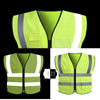 10 Pieces Reflective Vest Safety Protection Multi-Pocket Reflective Vest Zipper Fluorescent Vest Automobile Traffic Safety Warning Emergency Rescue Vest