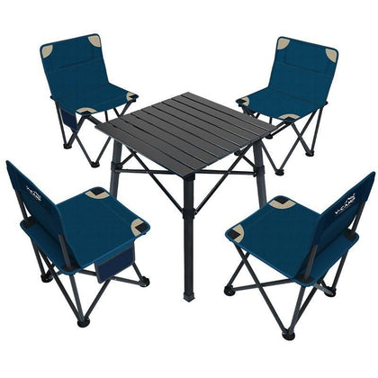 Outdoor Folding Table And Chair Set Fishing Chair And Stool Portable Picnic Table Chair 4 Chairs 1 Table