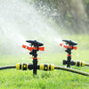 6 Pieces Rocker Sprinkler Gardening Sprinkler Automatic Rotation 360 Degree Garden Sprinkler + 4 Single Joint