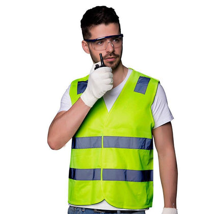 10 Pieces Reflective Vest Construction Fluorescent Vest Multi Pocket Traffic And Road Safety Protective Clothing Annual Review Of Two Horizontal Four Point Velcro