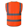 6 Pieces Orange Red Reflective Safety Vest For Traffic Sanitation Construction Workers