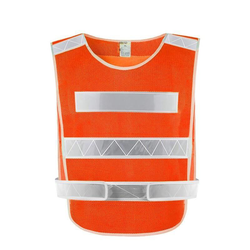 10 Pieces Traffic Riding Reflective Vest Safety Warning Vest for Environmental Sanitation Construction Duty Safety Suit - Orange