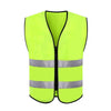 10 Pieces Reflective Vest Zipper Reflective Vest Fluorescent Yellow Green Car Traffic Safety Warning Vest Double Reflective Strip Environmental Sanitation Construction Duty Riding Safety Suit